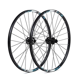 Generic Mountain Bike Wheel Mountain Bike Wheelset 26 / 27.5" Bicycle Rim 28H Hub Disc Brake Quick Release MTB Wheels For 7 / 8 / 9 / 10 / 11 Speed Cassette Flywheel 1800g (Color : Green, Size : 27.5'') (Blue 26)