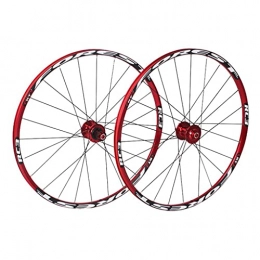 M-YN Spares Mountain Bike Wheelset 26 / 27.5 Inch, Aluminum Alloy Rim 24H Disc Brake MTB Wheelset, Quick Release Front Rear Wheels Bike Wheels, Fit 7-11 Speed Cassette Bicycle Wheelset(Size:27.5inch, Color:red1)