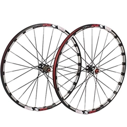 CHICTI Spares Mountain Bike Wheelset 26 27.5 Inch Double Wall MTB Rim Quick Release Disc Brake 6 Pawl 8 9 10 Speed With Straight Pull Hub 24 Holes (Color : A, Size : 26in)
