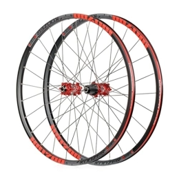 HSQMA Mountain Bike Wheel Mountain Bike Wheelset 26 / 27.5" MTB Disc Brake Quick Release Wheels Rim 24H Hub For 8 / 9 / 10 / 11 Speed Cassette Flywheel (Color : Red, Size : 27.5inch)