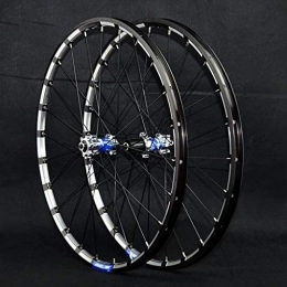CWYP-MS Mountain Bike Wheel Mountain Bike Wheelset 26 / 27.5inch Thru Axle MTB Front + Rear Wheel Disc Brake Double Wall 7 / 8 / 9 / 10 / 11 / 12 Speed 24 Holes (Color : Blue-B, Size : 27.5in)