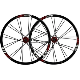 CHICTI Spares Mountain Bike Wheelset 26 Disc Aluminum Alloy Rim V-Brake Cycling Bicycle Wheels Quick Release 24 Hole 7 / 8 / 9 / 10 Speed (Color : E)