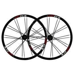CHICTI Spares Mountain Bike Wheelset 26 Double Layer Alloy Rim Sealed Bearing 7 8 9 10 Speed Disc Brake QR Front 20H Rear 24H Wheels (Color : Black)