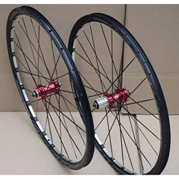 SHKJ Mountain Bike Wheel Mountain Bike Wheelset 26 Inch, Aluminum Alloy Rim 24H Disc Brake MTB Wheelset, Quick Release Front Rear Wheels 8-11 Speed Cassette Bicycle Wheelset (Color : 26'' Red)