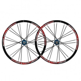 CHICTI Spares Mountain Bike Wheelset 26 Inch Double Wall Alloy Rim Disc Brake Palin Bearing Quick Release 8 9 10 Speed Straight Pull Hub 24 Holes (Color : A)