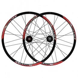 CHICTI Spares Mountain Bike Wheelset 26 Inch Double Wall Alloy Rim Tires 1.5-2.1" Disc Brake 7 8 9 Speed Quick Release 24 Holes (Color : A)