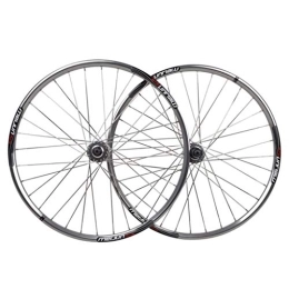 SHKJ Spares Mountain Bike Wheelset 26 Inch Rim Disc Brake MTB Wheels Quick Release Front Rear Wheel QR Hub 24H For 7-10 Speed (Color : Silver 26inch)