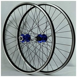 SHKJ Spares Mountain Bike Wheelset 26 Inch Rim / Disc Brake MTB Wheels Quick Release Hub 24H For 7-11 Speed Cassette (Color : 26" Blue)