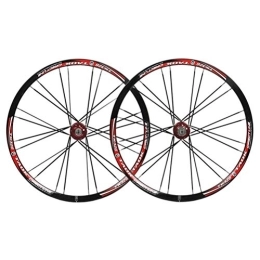 CHICTI Spares Mountain Bike Wheelset 26 MTB Double Walled Alloy Rim Disc Brake Bicycle Wheels 24H QR 8-10 Speed Sealed Bearing Cassette Hubs (Color : F)