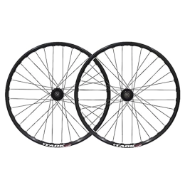 PINGPAI Mountain Bike Wheel Mountain Bike Wheelset 26" MTB Rim QR Quick Release Disc Brake Bicycle Wheels 32H Hub For 7 / 8 / 9 / 10 Speed Cassette 2156g (Color : Gold, Size : 26 inch) (Black 26 inch)