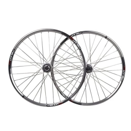 SHKJ Spares Mountain Bike Wheelset 26" Quick Release Disc Brake Ball bearing Bicycle Wheelse MTB Wheelset Alloy Mountain Disc Double Wall Flat Spokes for 7 8 9 10 Speed (Color : Silver, Size : 26 inch)