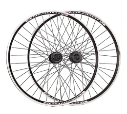 Mountain Bike Wheelset 26" V Brake Bicycle Rim MTB Quick Release Wheels QR Cassette Hub for 7 Speed (Color : Black hub, Size : 700C)