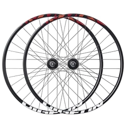 HSQMA Spares Mountain Bike Wheelset 27.5'' Disc Brake MTB Wheelset Quick Release Front Rear Wheels Bicycle Rim 32H Hub For 7 / 8 Speed Rotary Flywheel (Color : Red)