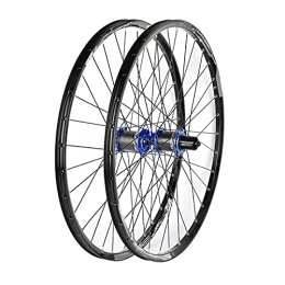 Bewinch Mountain Bike Wheel Mountain Bike Wheelset, 29 / 26 / 27.5 Inch Bicycle Wheel with Ultralight Carbon, Double Walled Aluminum Alloy MTB Rim Fast Release Disc Brake 32H 8-11 Speed, Blue, 27.5in