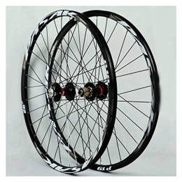 CHICTI Spares Mountain Bike Wheelset 29 MTB Double Wall Alloy Rim Cassette Hub Sealed Bearing Disc Brake Quick Release 7 / 8 / 9 / 10 / 11 Speed 32H (Color : Black)