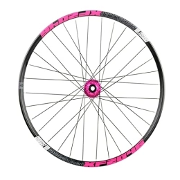 BYCDD Spares Mountain Bike Wheelset, Aluminum Alloy Rim Brake MTB Wheelset, Quick Release Front Rear Wheels Black Bike Wheels, Fit 7-11 Speed Cassette Bicycle Wheelset, Pink_26 Inch