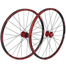 BYCDD Mountain Bike Wheel Mountain Bike Wheelset, Aluminum Alloy Rim MTB Wheelset, Quick Release Front Rear Wheels Black Bike Wheels, Black_26 Inch
