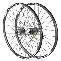 KANGXYSQ Mountain Bike Wheel Mountain Bike Wheelset Bicycle Wheel Set 26 27.5 29 Inch 32 Holes Disc Brake Aluminum Alloy Rim Carbon Fiber Hub For 8 9 10 11 Speed (Color : Colored, Size : 26 INCH)