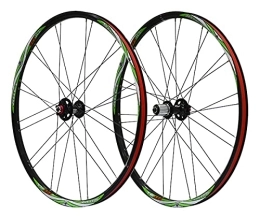Generic Mountain Bike Wheel Mountain Bike Wheelset Disc Brake 26" MTB Rim QR Quick Release Bicycle Wheels 24 / 28H Hub For 7 / 8 / 9 / 10 Speed Cassette 2036g (Color : Green, Size : 26 inch) (Green a 26 inch)
