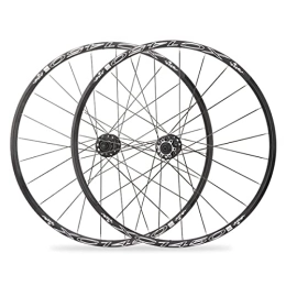 KANGXYSQ Spares Mountain Bike Wheelset MTB Bicycle Wheel 26 27.5 Inch Disc Brake 24 Holes Aluminum Alloy Rim 120 Sounds Barrel Shaft Quick Release (Color : Black, Size : 27.5 inch)