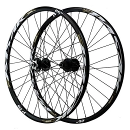 KANGXYSQ Spares Mountain Bike Wheelset MTB Wheel 26 27.5 29 Inch Bicycle Wheelset Disc Brake Quick Release Aluminum Alloy Rim 32 Holes (Color : Black Hub gold label, Size : 29inch)