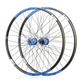 BYCDD Spares Mountain Bike Wheelset Ultra Light Double Wall MTB Rim Quick Release Disc Brake Bicycle Wheel Set 7-11 Speed Cassette, Blue_26 Inch