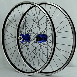SHKJ Spares Mountain Cycling Wheels 26 / 27.5 / 29" Quick Release Disc Brake V Brake Aluminum Alloy Rim MTB Wheelset Bicycle Accessory Suitable 7 8 9 10 11 12 Speed Cassette (Color : Blue, Size : 26 inch)