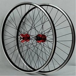 SHKJ Mountain Bike Wheel Mountain Cycling Wheels 26 / 27.5 / 29" Quick Release Disc Brake V Brake Aluminum Alloy Rim MTB Wheelset Bicycle Accessory Suitable 7 8 9 10 11 12 Speed Cassette (Color : Red, Size : 26 inch)