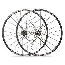 HDGZ Mountain Bike Wheel Mountain Cycling Wheels 26 / 27.5" Quick Release Through Axle Aluminum Alloy Rim Disc Brake Clincher Wheelset BMX Wheelset Carbon Fiber Hub for 8 9 10 11 Speed (Color : Black, Size : 26 inch)