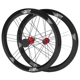 Eulbevoli Spares Mountain Cycling Wheels, Aluminum Alloy Material Bicycle Wheelset Red Hub Flexible Stable for Outdoor for Replacement for Cycling