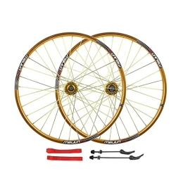 AWJ Spares MTB 26 Inch Bicycle Wheelset, Double Wall Alloy Rim Disc Brake Quick Release 7 / 8 / 9 / 10 Speed Cassette Bike Wheel Wheel