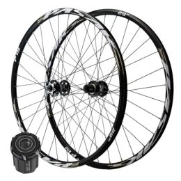 DYSY Spares MTB Bicycle Wheelset 26 / 27.5 / 29 Inch, Aluminum Alloy 32H Sealed Bearing Hubs Mountain Bike Rim 135mm Front&Rear Wheel 7-11 Speed 2070g (Color : Black, Size : 27.5 IN)