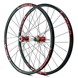 KANGXYSQ Mountain Bike Wheel MTB Bicycle Wheelset 26 27.5 29 Inch Aluminum Alloy Disc Brake Mountain Bike Wheel Set Quick Release 24 Holes For 12 Speed (Color : Red, Size : 29.5INCH)