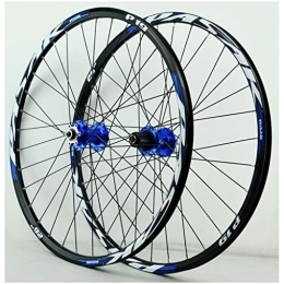 DYSY Mountain Bike Wheel MTB Bicycle Wheelset 26 27.5 29 Inch, Aluminum Alloy Mountain Bike Wheels Rim QR Disc Brake Front & Rear Wheel, Sealed Bearing Hubs 7-12 Speed Wheels (Color : Blue, Size : 26 inch)