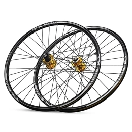 KANGXYSQ Mountain Bike Wheel MTB Bicycle Wheelset 26 27.5 29 Inch Mountain Bike Wheelsets Rim 7-11 Speed Wheel Hubs Disc Brake 32H Quick Release (Color : Gold, Size : 29INCH)