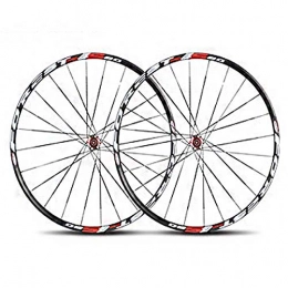 WangT Spares MTB Bicycle Wheelset, 26 27.5 in Mountain Bike Wheel Double Layer Alloy Rim Sealed Bearing 7-11 Speed Cassette Hub Disc Brake, Red, 27.5