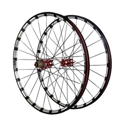 LHHL Mountain Bike Wheel MTB Bicycle Wheelset 26 / 27.5 Inch Mountain Bike Wheel CNC Double Wall Alloy Rims Card Hub Sealed Bearing Disc Brake 11 Speed 24H (Color : A, Size : 27.5")