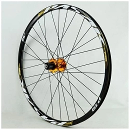 TOMYEUS Spares MTB Bike Rear Wheel 26 / 27.5 / 29 Inch, Double Wall Aluminum Alloy 4 Bearing Disc Brake 32H Mountain Racing Cycling Hub Freewheel (Color : Gold, Size : 27.5 inch)