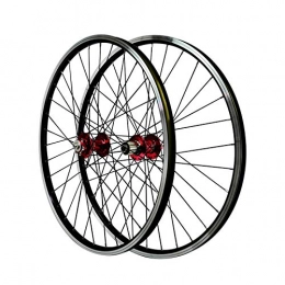 VPPV Mountain Bike Wheel MTB Bike Wheels 26 Inch V Brake Cycling Double Wall Aluminum Hybrid / Disc Brake 32 Holes For 11 Speed Flywheel (Color : Red, Size : 26inch)
