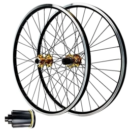 DYSY Spares MTB Bike Wheels V Brake 26 Inch 27.5 ”29 Er, Double Wall Aluminum Alloy Hybrid / Mountain Bike Hub 32 Hole for 7 / 8 / 9 / 10 / 11 Speed (Color : Gold, Size : 29 inch)