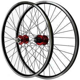 VBCGGGG Spares MTB Bike Wheelset 26" 27.5" 29" Disc Rim Brake Bicycle Cycling Wheel Dõụblë Wall Alloy Rim Quick Release 32 Spokes For 7 / 8 / 9 / 10 / 11 Speed Cassette Flywheel Freewheel ( Color : RED HUB , Size : 26INCH )