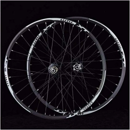 L.BAN Spares MTB Bike Wheelset 26 27.5 29 In Mountain Bike Bike Double Layer Aluminum Rim Sealed Bearing 7-11 Speed Cassette Hub Disc Brake 1100g QR 24h, Black-26inch