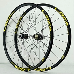 SN Spares MTB Bike Wheelset 26 / 27.5 / 29 Inch Mountain Bicycle Wheel Set Quick Release Straight Pull 4 Palin Disc Brake Rim Six Claw 8-12 Speed Cassette Hub (Color : Black Hub gold label, Size : 27.5in)