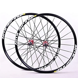 Generic Spares MTB Bike Wheelset, 26 / 27.5 / 29 Inch Mountain Cycling Wheels, Carbon Hub 24H Straight Pull Flat Spokes Disc Brake Fit For 7-11 Speed Cassette Quick Release Axles Bicycle Accessory (Red 27.5 in)