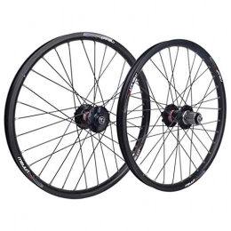 Cuthf Spares MTB Bike Wheelset 26 Inch Double Wall Aluminum Alloy Bicycle Rim Disc Brake Double Wall Ultralight Carbon Quick Release 24H 9 / 10 / 11 Speed Bicycle Hub Dynamo, Black, 26inch