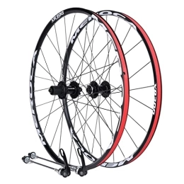 DYSY Mountain Bike Wheel MTB Bike Wheelset Rim 26 27.5 Inch, Double Wall Aluminum Alloy 5 Bearings Hybrid / Mountain QR 9x100mm Disc Brake Wheels for 8-11 Speed (Color : Black, Size : 26 inch)
