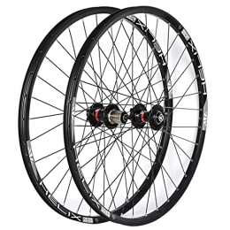 KANGXYSQ Spares MTB Mountain Bicycle Wheelset 26" 27.5inch 29er Aluminum Alloy Rim 32H Disc Brake Quick Release Front Rear Wheels Fit 8-11 Speed Cassette (Color : Black, Size : 26 INCH)