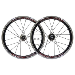 CHICTI Spares MTB Mountain Bike Wheel 16in Aluminum Alloy Bicycle Wheel Set Folding Bike Wheel Quick Release Alloy Rim 20H 11 Speed (Color : B)