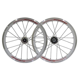 NEZIAN Spares MTB Mountain Bike Wheel 16in Aluminum Alloy Bicycle Wheel Set Folding Bike Wheel Quick Release Alloy Rim 20H 11 Speed (Color : C)