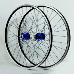 CWYP-MS Mountain Bike Wheel MTB Mountain Bike，Wheel Set，26inch Disc V Brake Wheelset Sealed Bearing Smooth Wheels Aluninum Alloy Double Layer Rim 32H Rims 11Speed (Color : Blue)